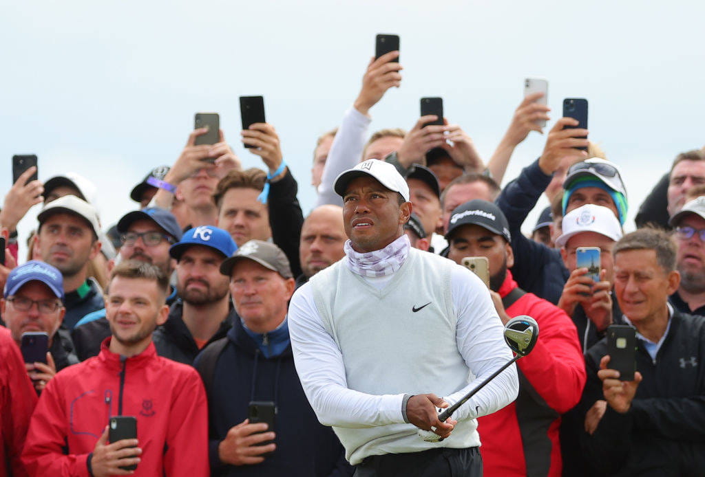 Woods draws a typically large gallery